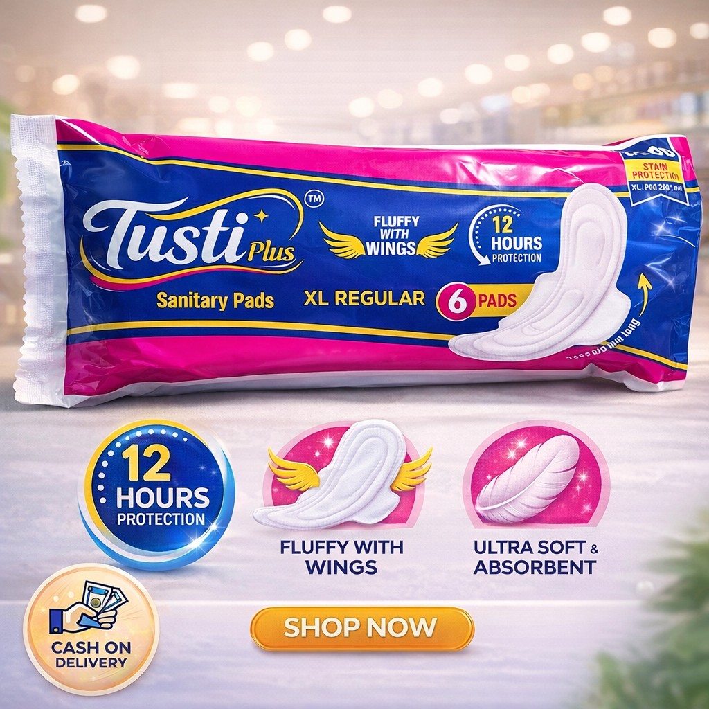 Tusti Plus Sanitary Pads — XL Regular (6 Pads)